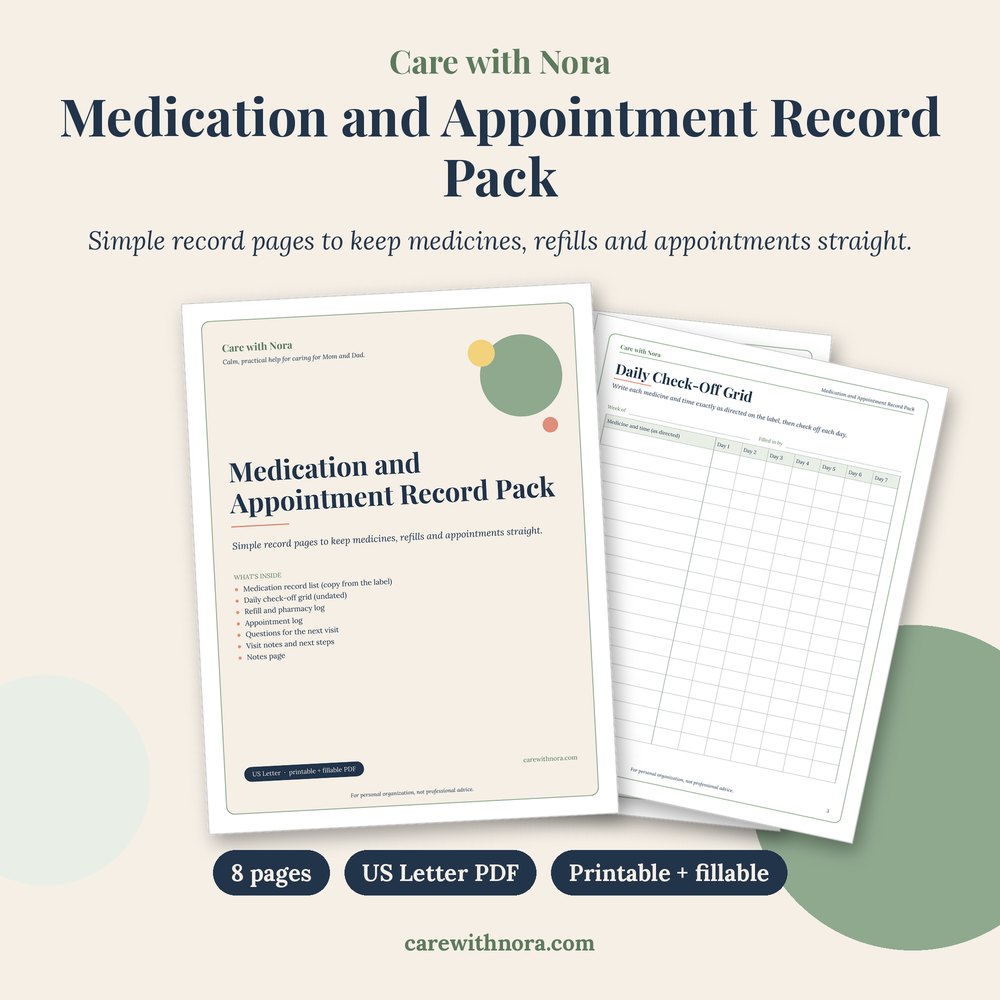 Medication and Appointment Record Pack preview